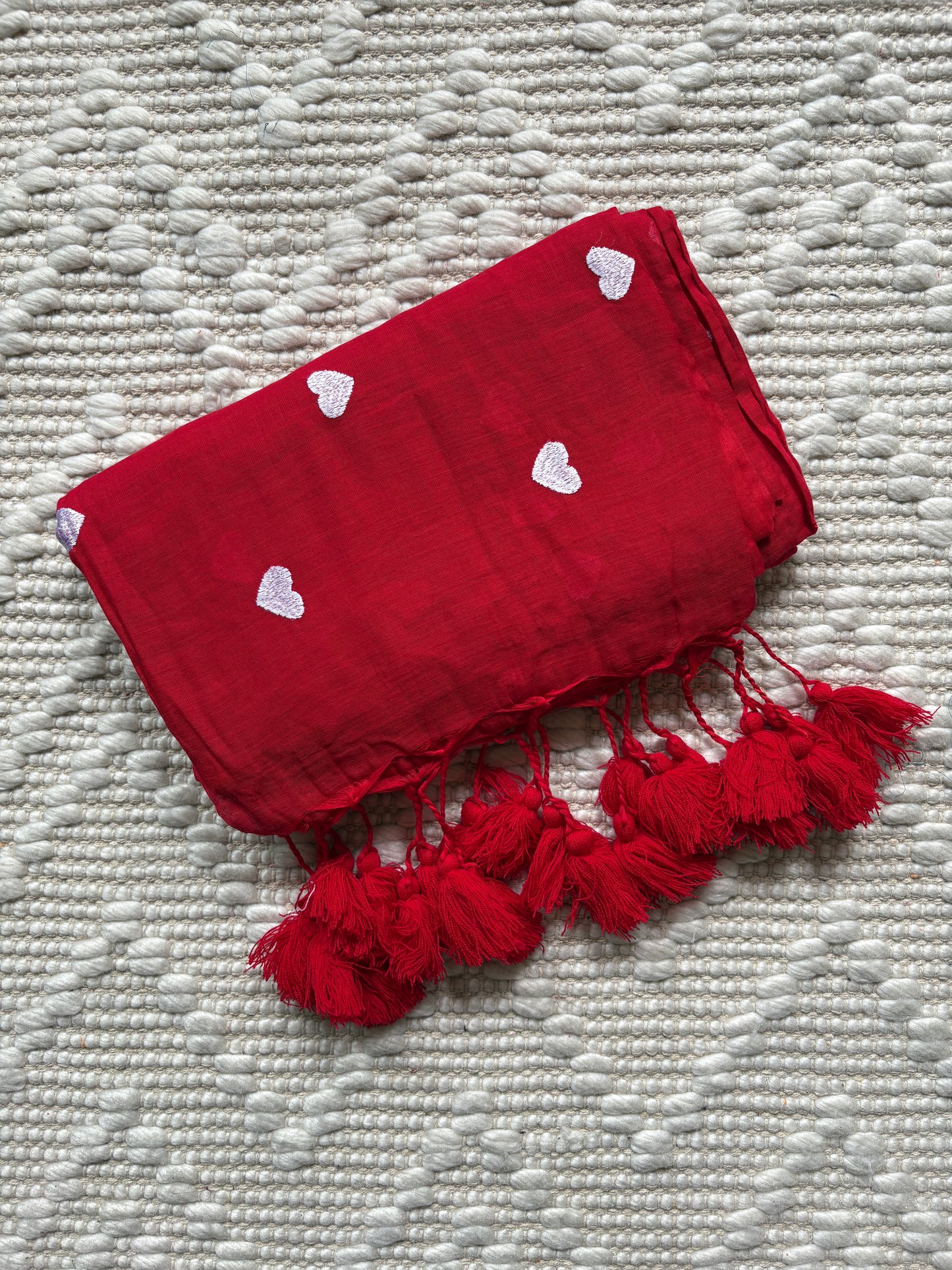LAHARI -(Red) Pure Mul Cotton Soft Saree