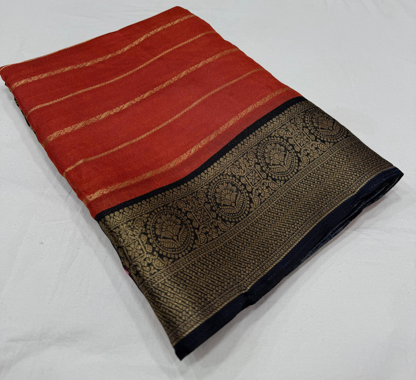 REVATI - (Orange) Hoprint Silk Saree