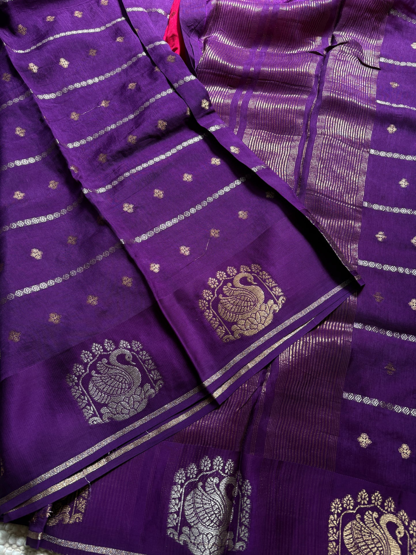 HAMSIKA- (Purple) Pure Mysore Viscose Saree