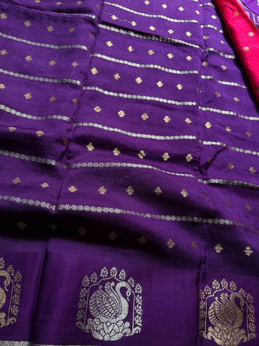 HAMSIKA- (Purple) Pure Mysore Viscose Saree