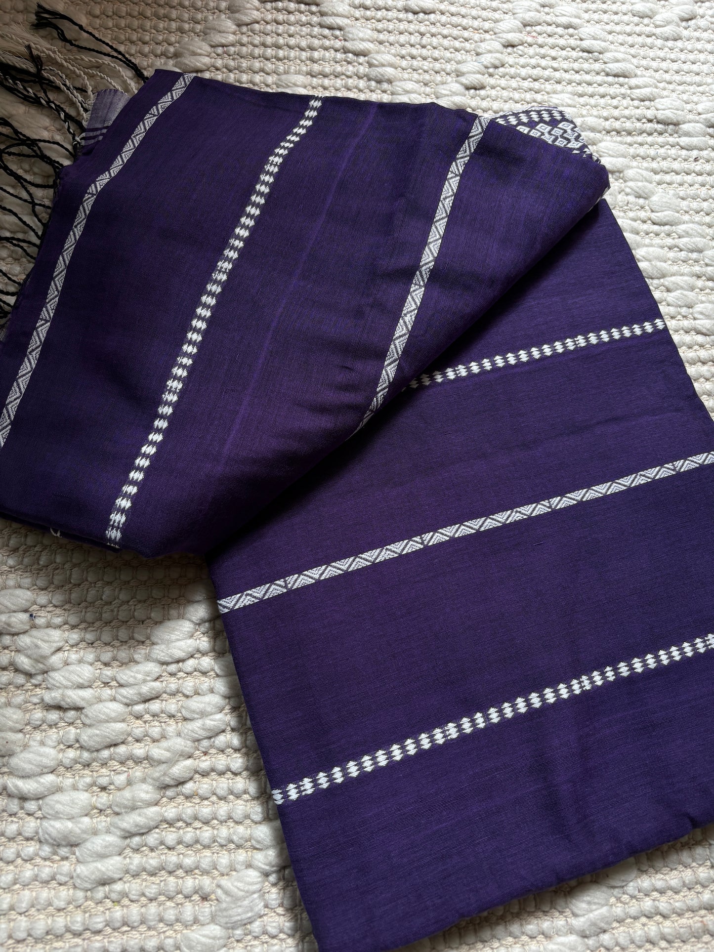 GAYATRI - (Purple) Pure Cotton Stripes Soft Saree