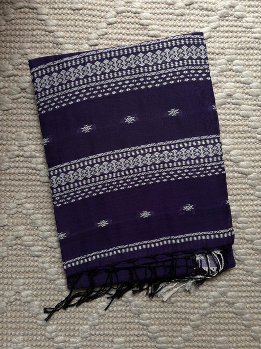 GAYATRI - (Purple) Pure Cotton Stripes Soft Saree