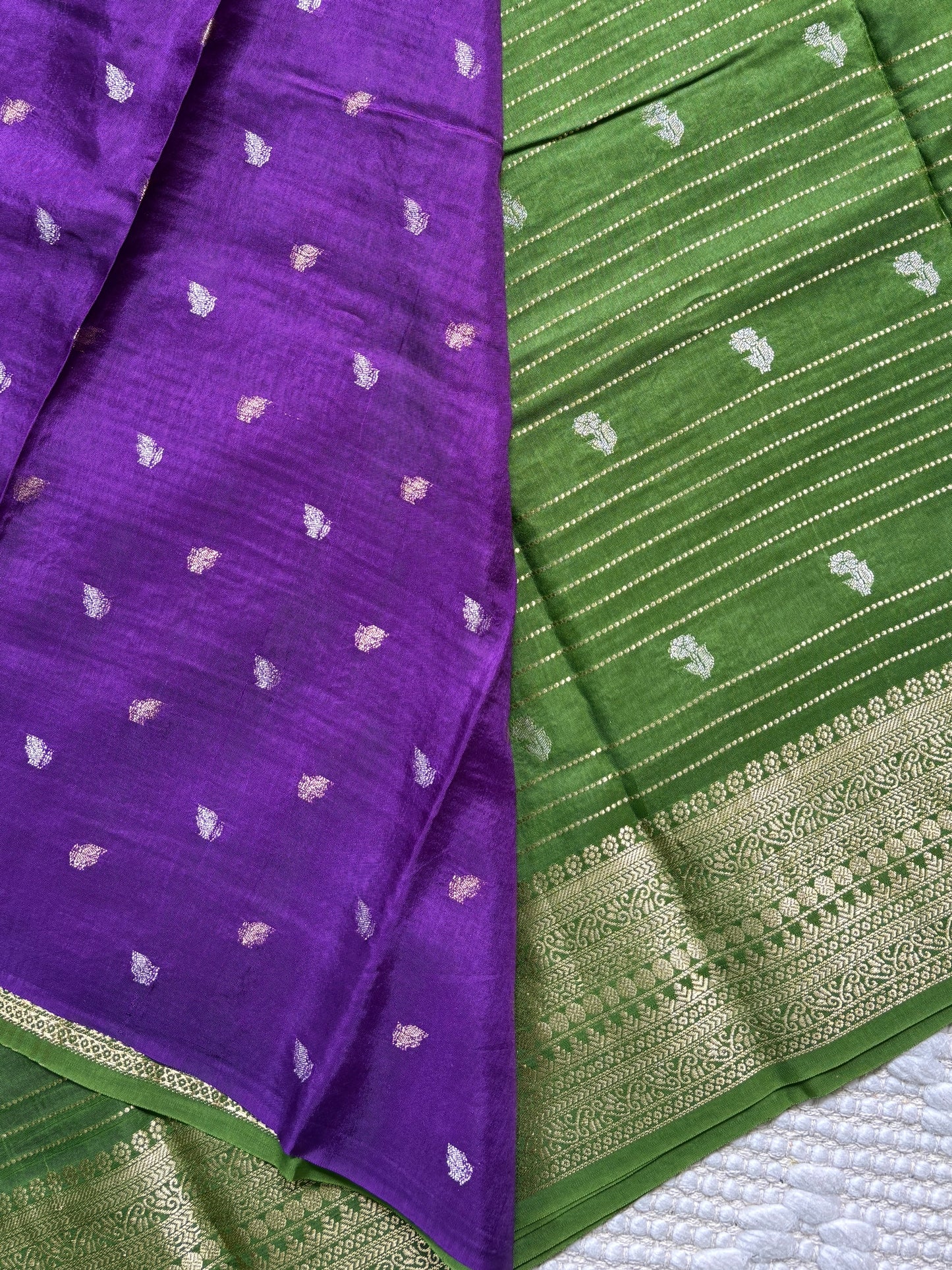 SHARINI (Green)- Pure Mysore Viscose Silk Saree