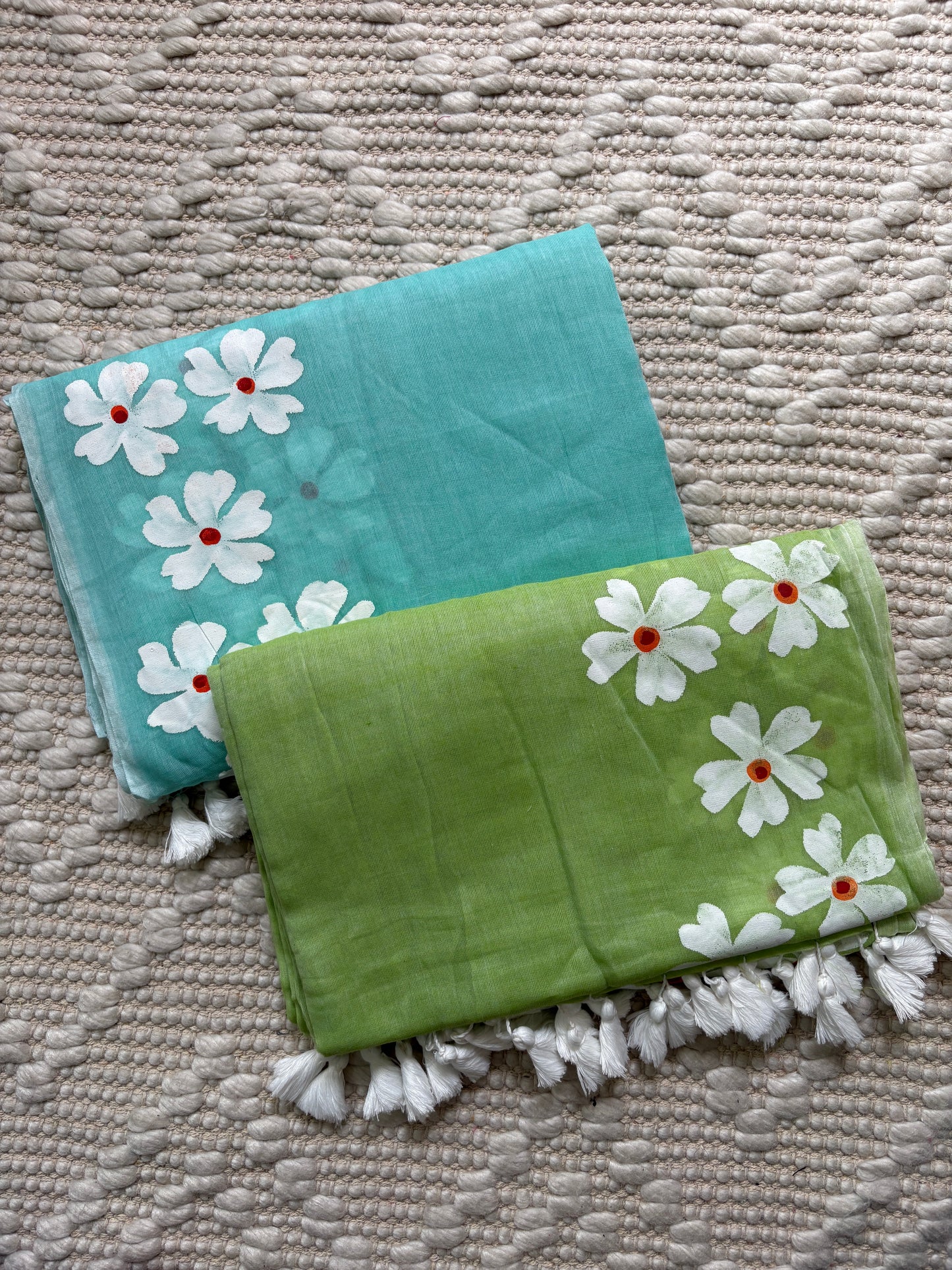 AVNI -Handpainted Pure Mul Cotton Saree (G)