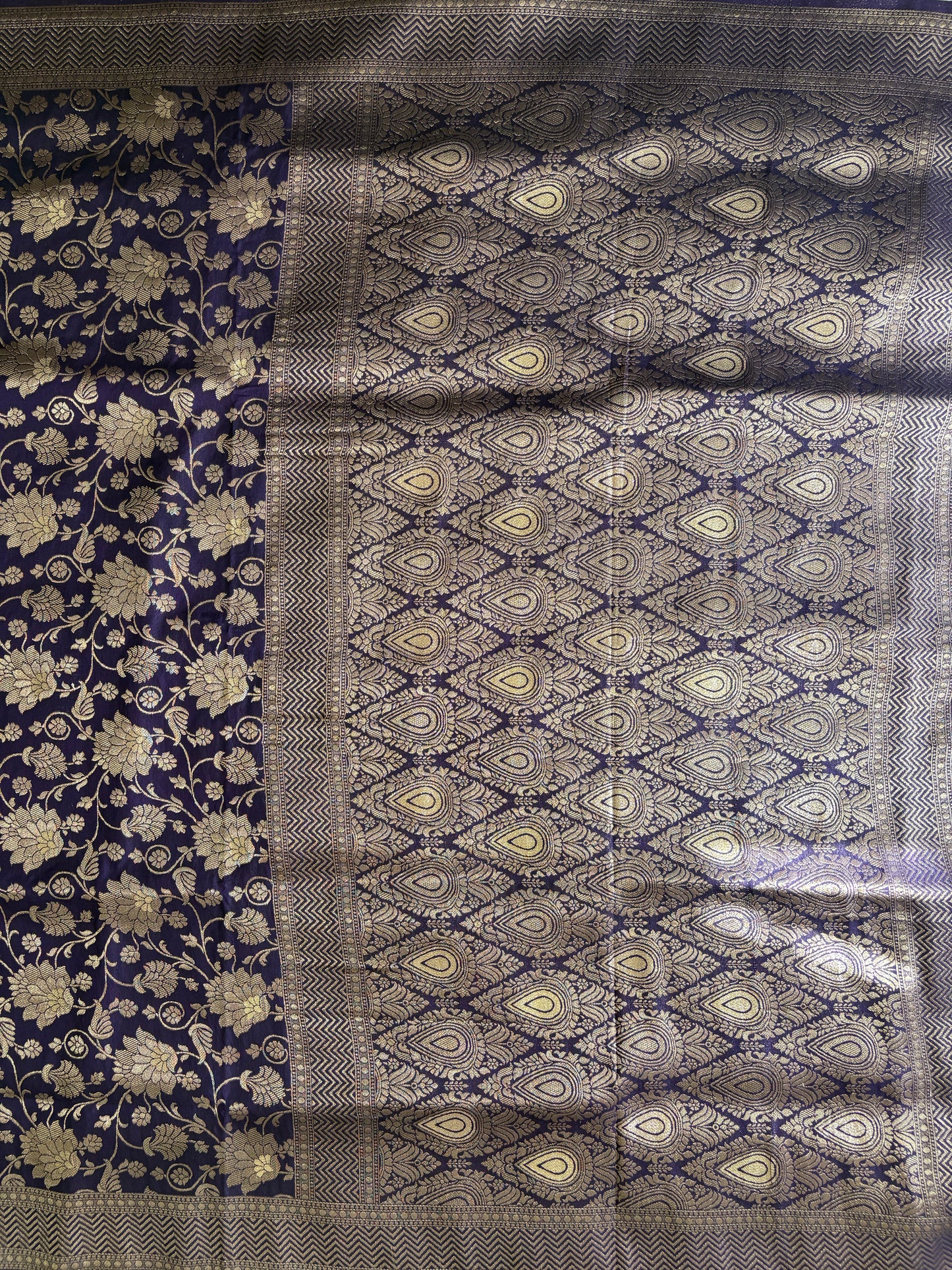 TANVI - Floral Raw Silk Saree