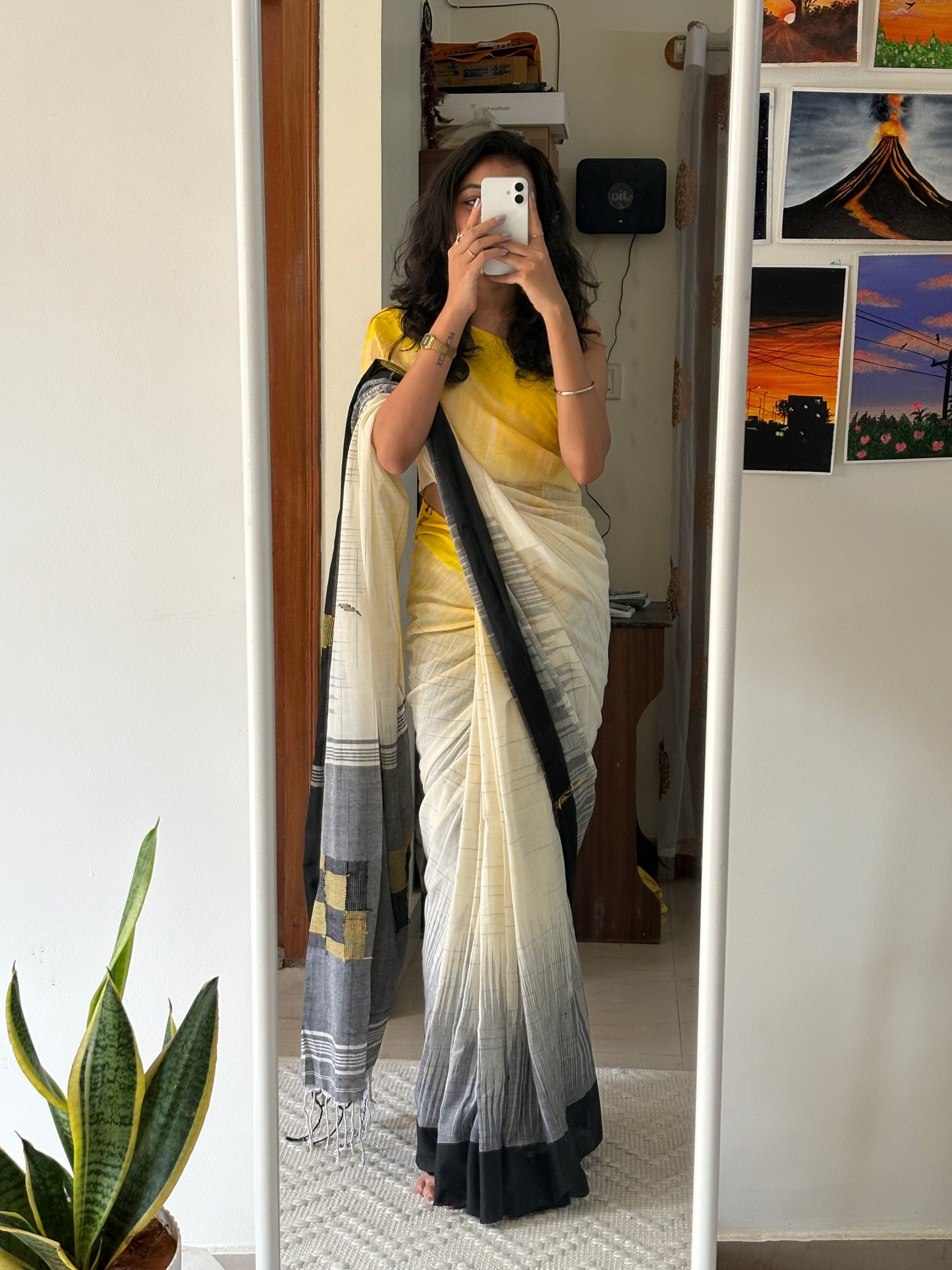 RAJSI- (B&Y) Pure Mul Cotton Ikkat Soft Saree