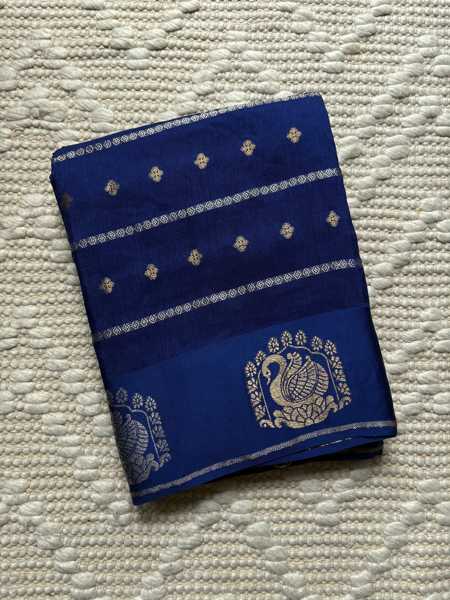 HAMSIKA- (Blue) Pure Mysore Viscose Saree