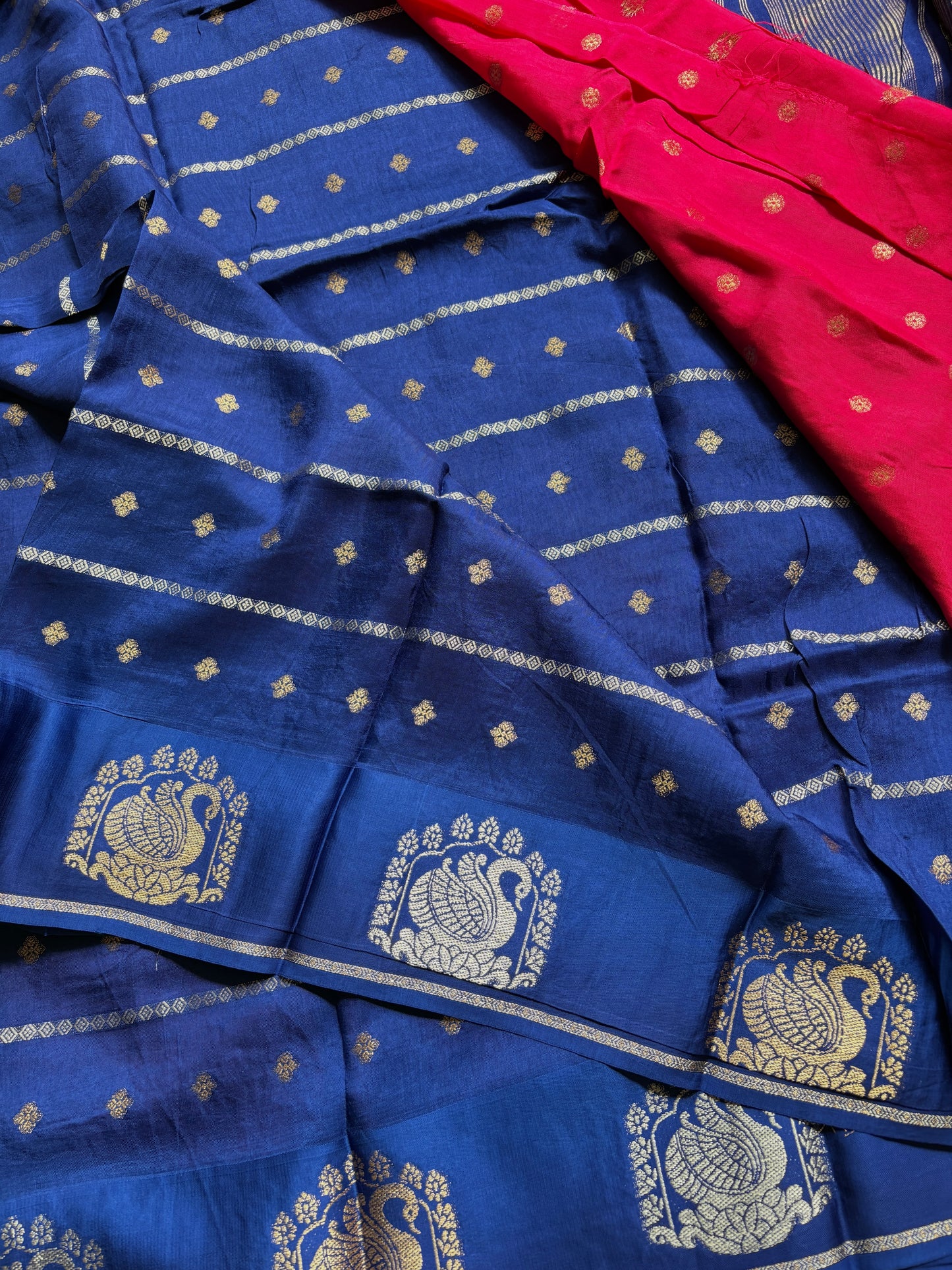 HAMSIKA- (Blue) Pure Mysore Viscose Saree