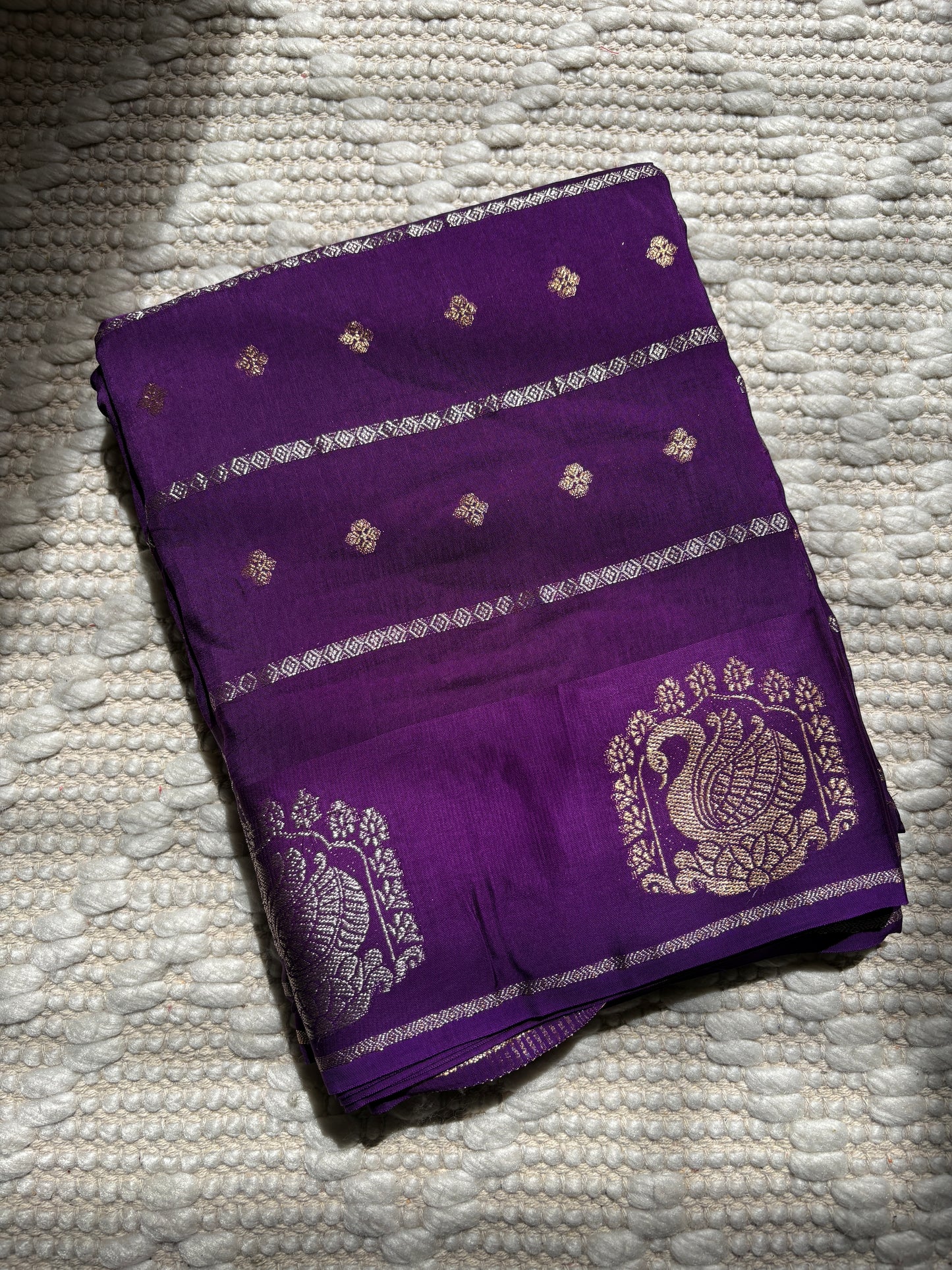 HAMSIKA- (Purple) Pure Mysore Viscose Saree