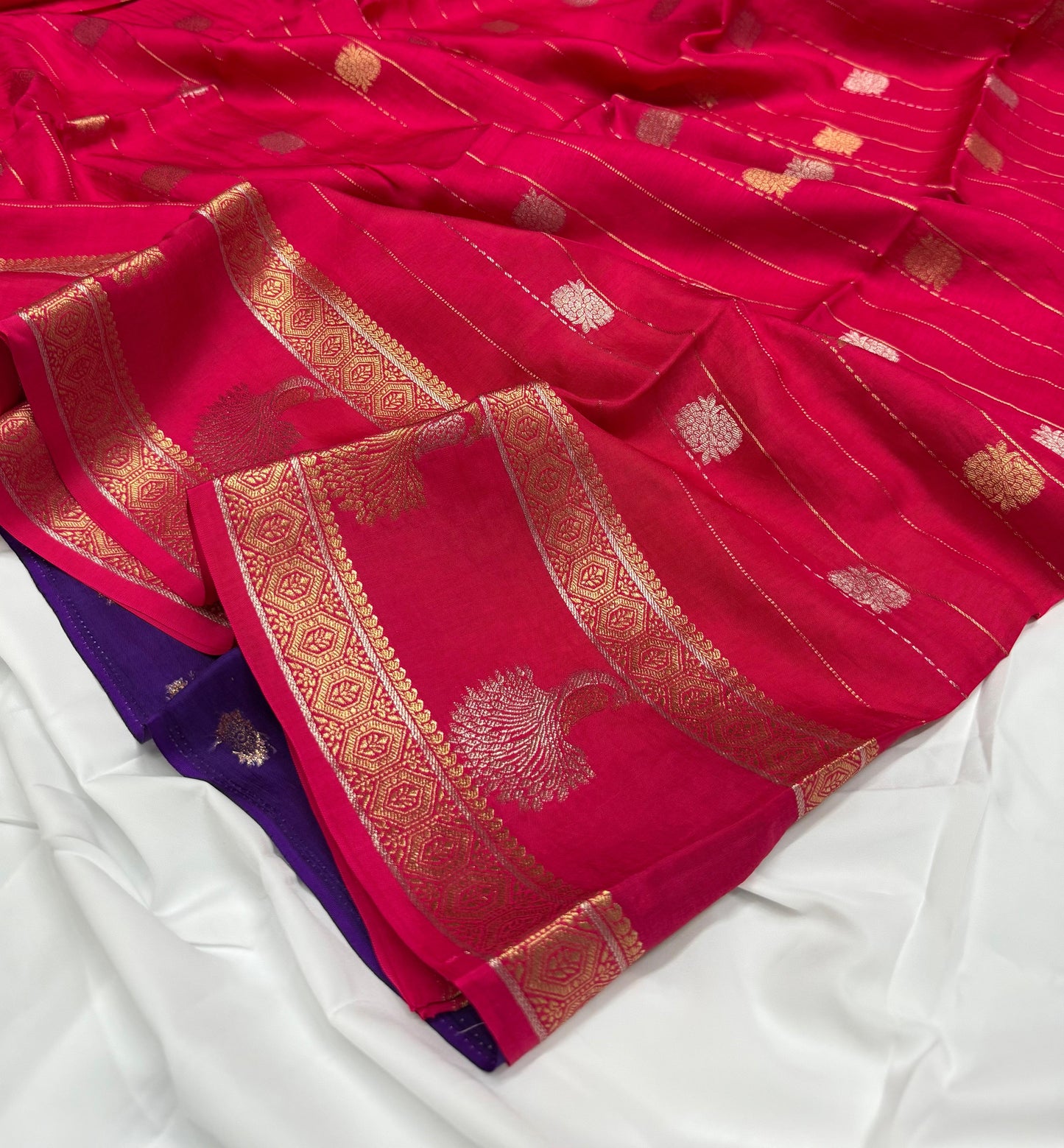 MAYURI - (Red) Pure Mysore Viscose Saree