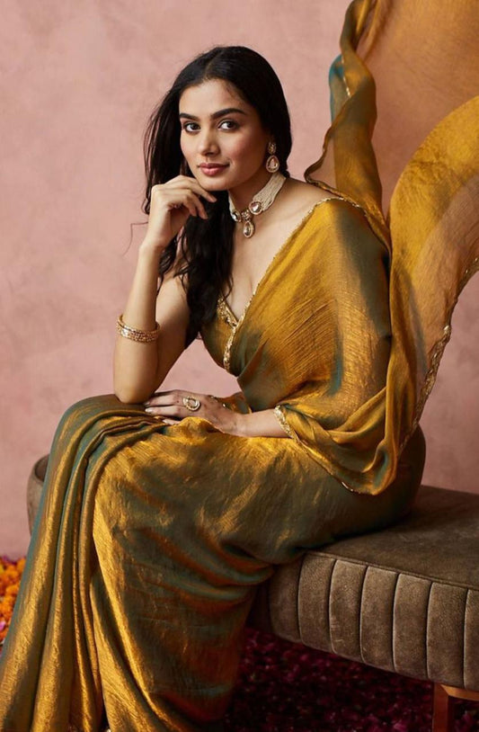 SAANJH - Crunchy Organza Designer Saree