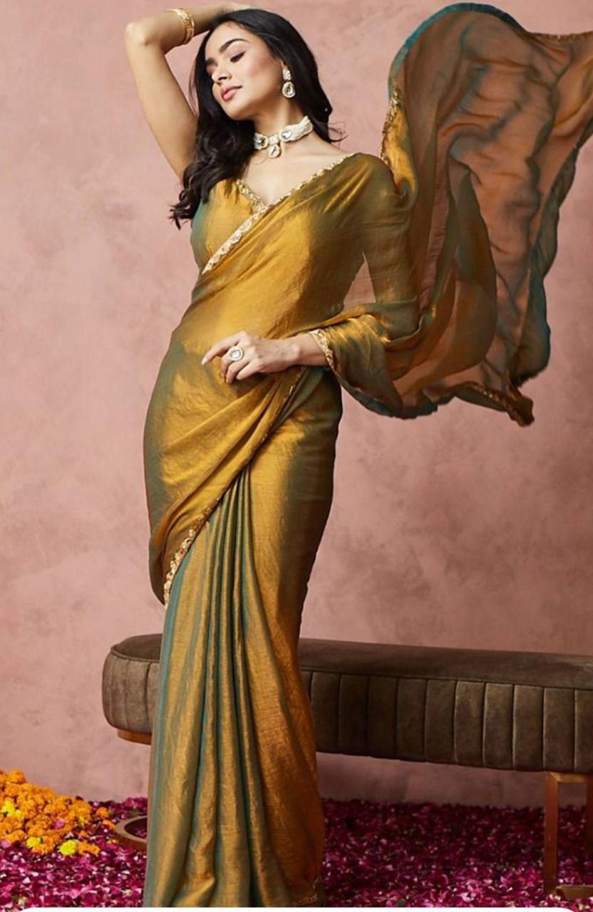 SAANJH - Crunchy Organza Designer Saree