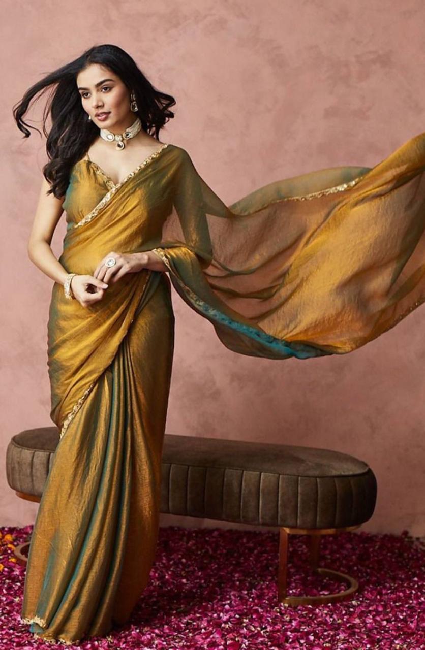 SAANJH - Crunchy Organza Designer Saree