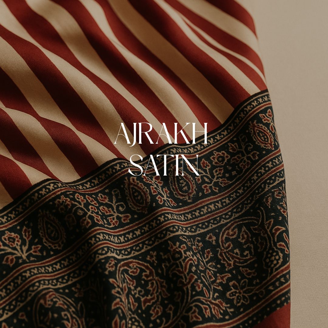 Ajrakh Satin Crepe Sarees
