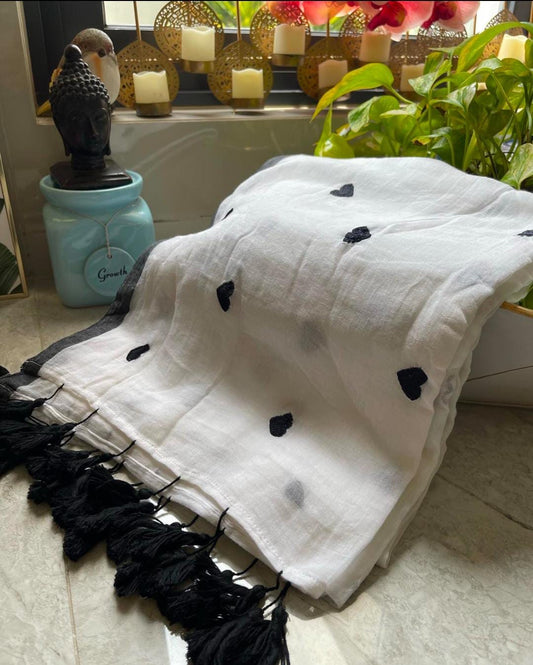 LAHARI - (B&W) Pure Mul Cotton Soft Saree