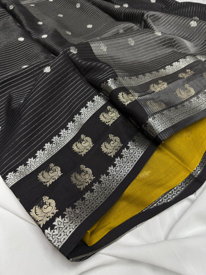 MORVIKA- (Black) Pure Mysore Viscose Saree