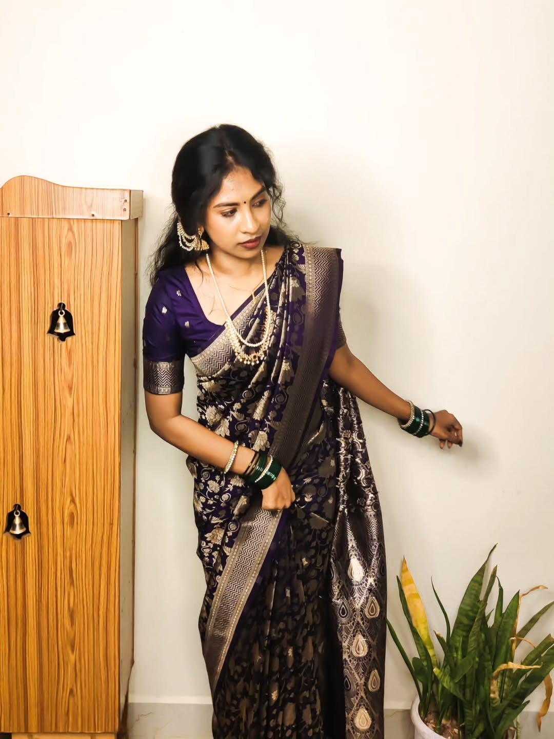 TANVI - Floral Raw Silk Saree