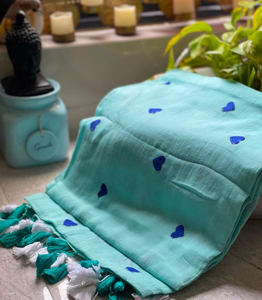 LAHARI -(Blue) Pure Mul Cotton Soft Saree