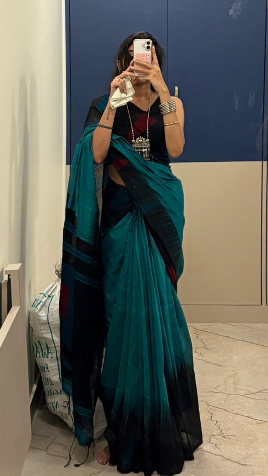 ISHANYA - Ikkat Cotton Silk Saree