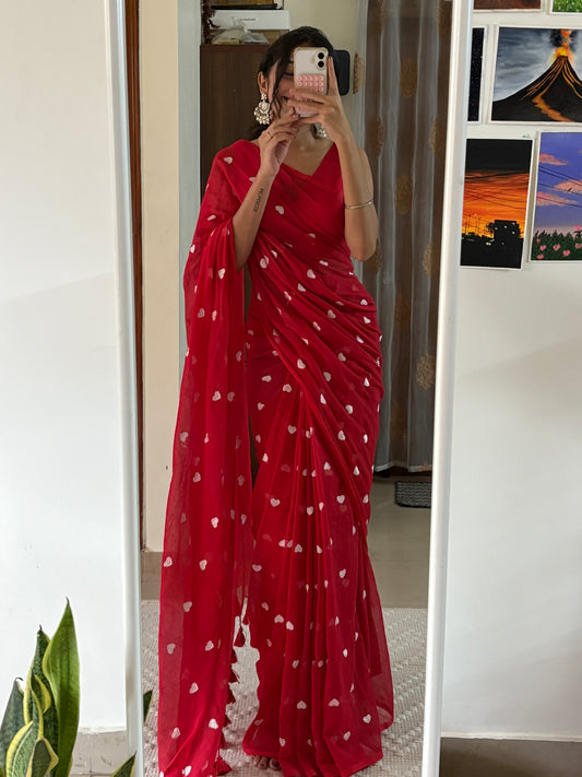 LAHARI -(Red) Pure Mul Cotton Soft Saree