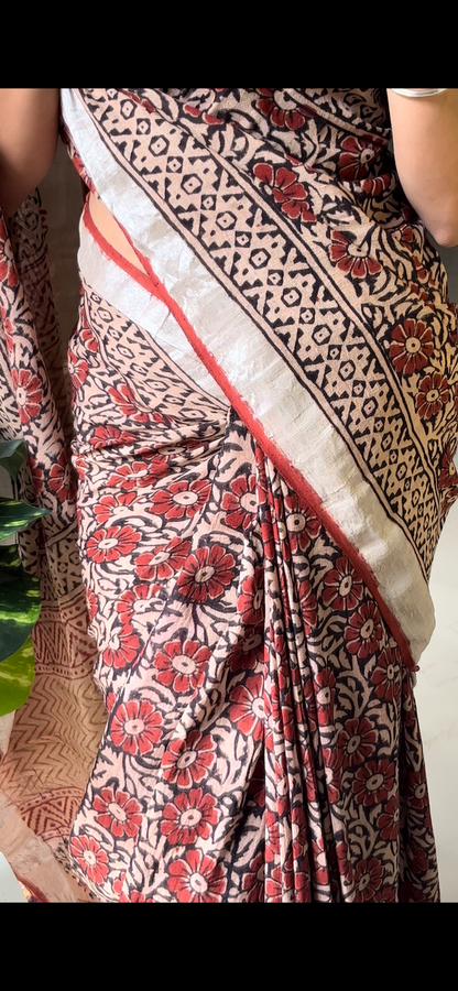 TARINI - Hand Block Print Linen Saree