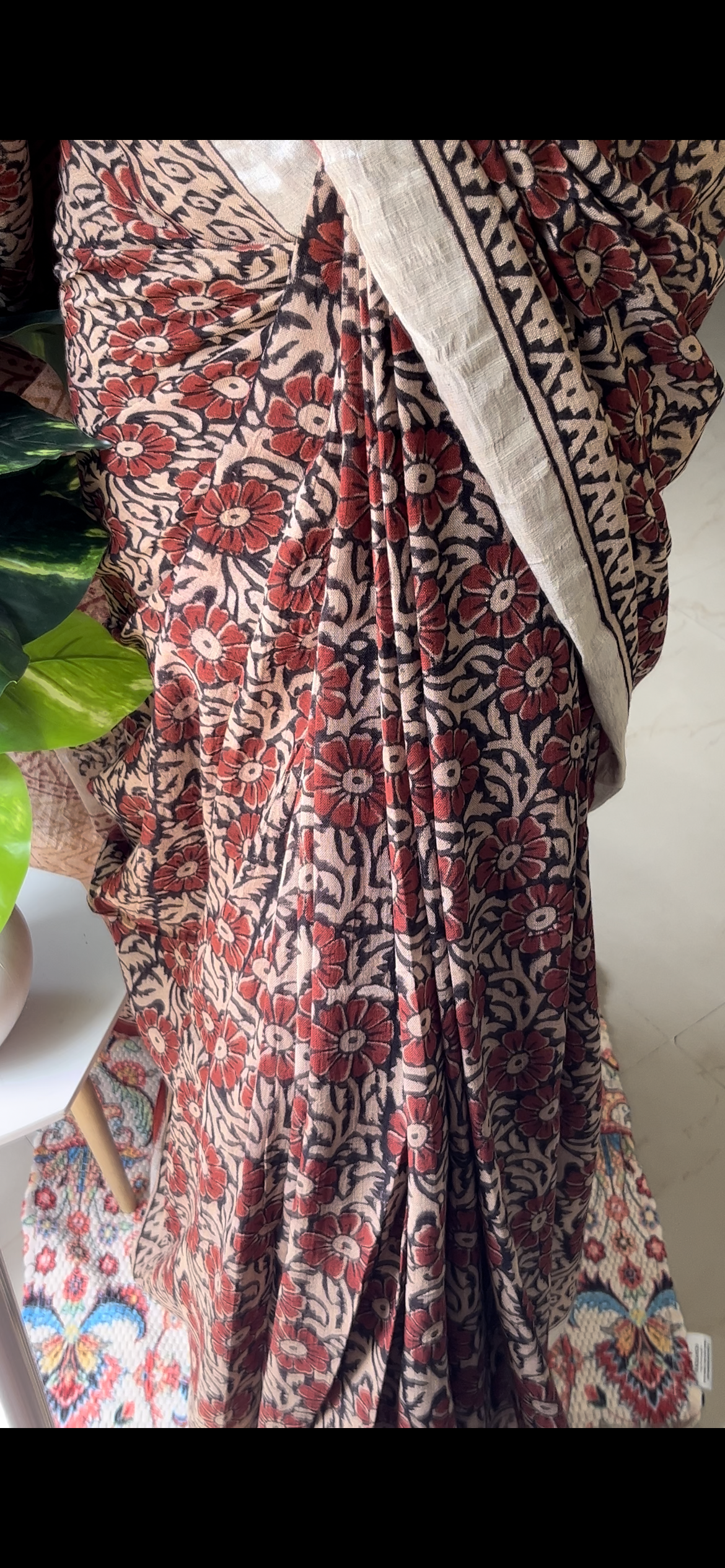 TARINI - Hand Block Print Linen Saree