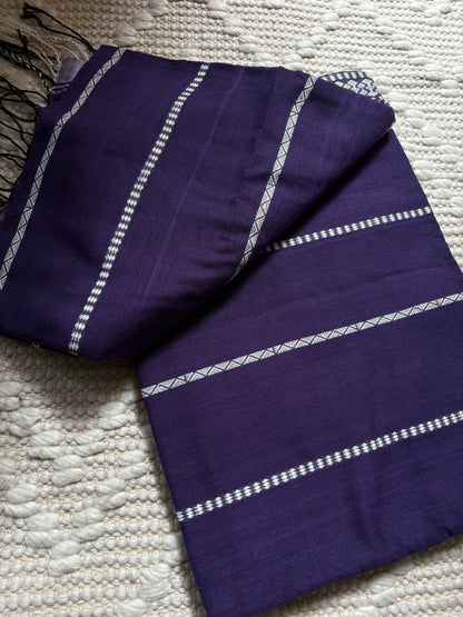 GAYATRI - (Purple) Pure Cotton Stripes Soft Saree
