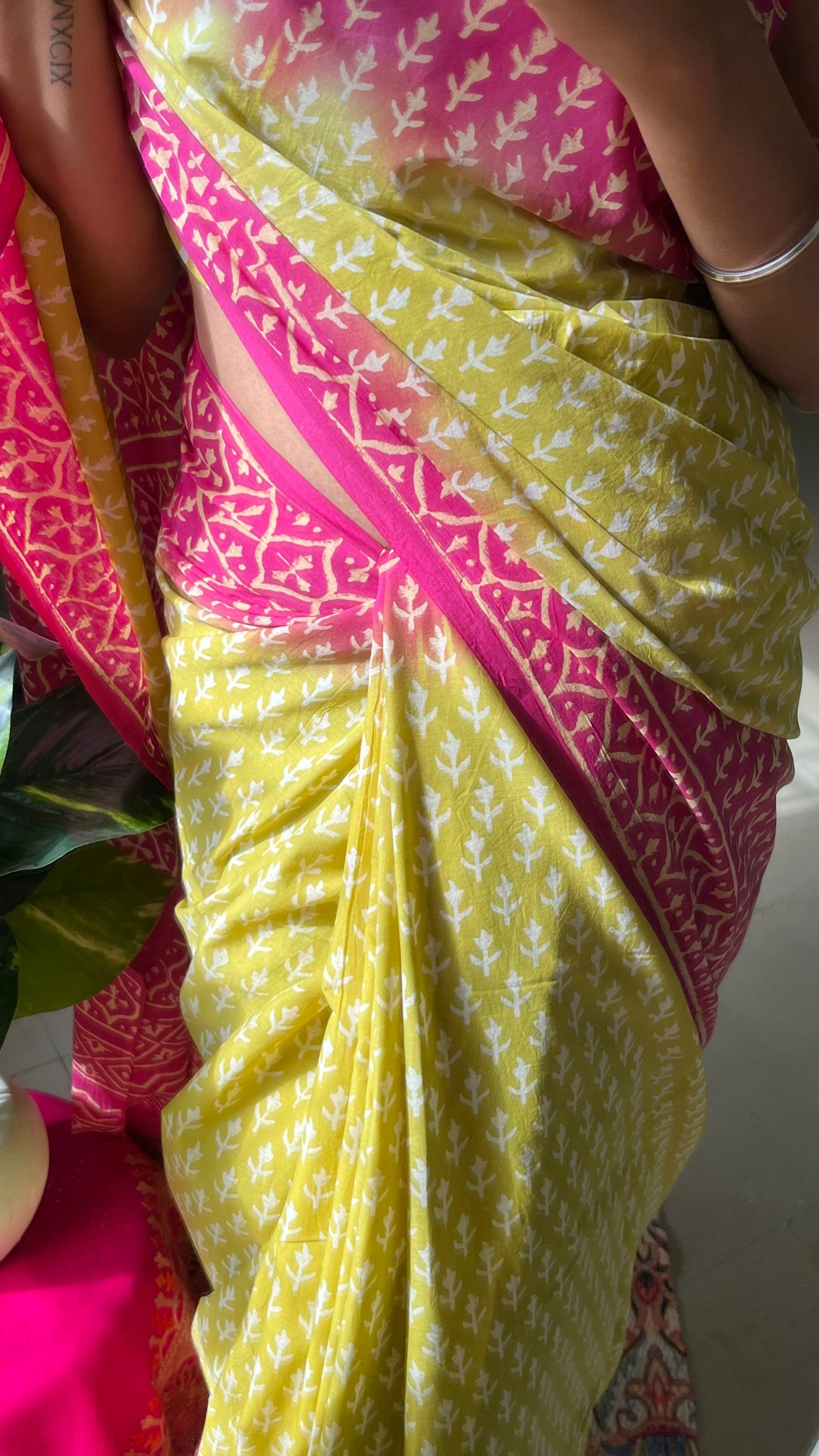 SITA - Hand Block Print Mulmul Cotton Saree