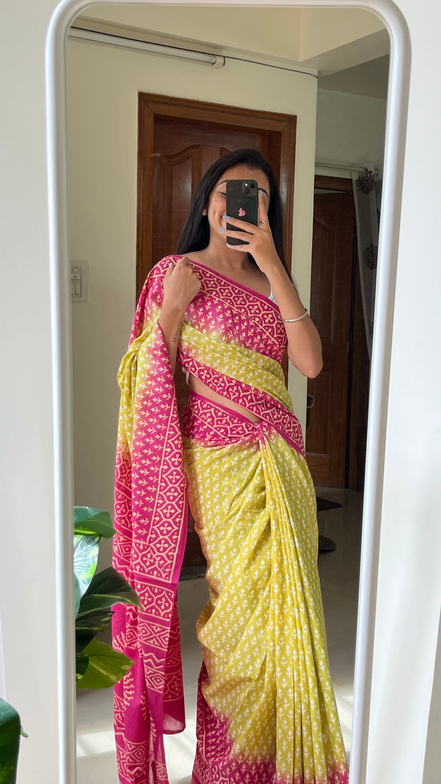 SITA - Hand Block Print Mulmul Cotton Saree