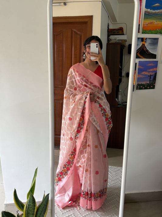 AAROHI (Pastel Orange) - Fancy Saree