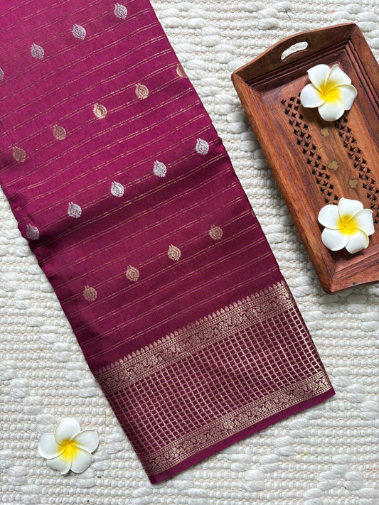 TANIRA (Maroon)- Pure Mysore Viscose Silk Saree