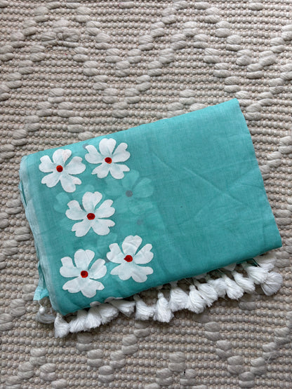 AVNI -Handpainted Pure Mul Cotton Saree (B)