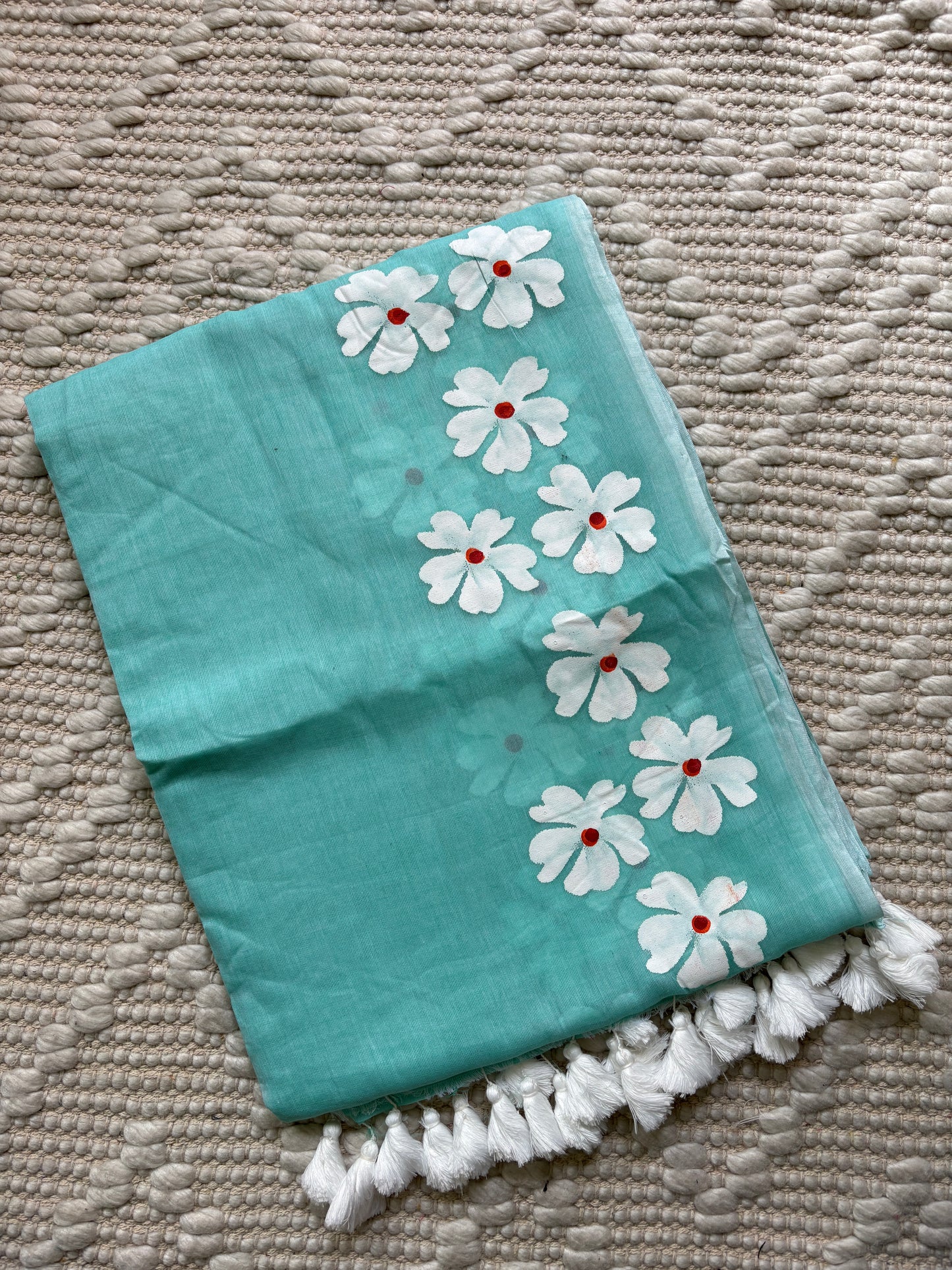 AVNI -Handpainted Pure Mul Cotton Saree (B)