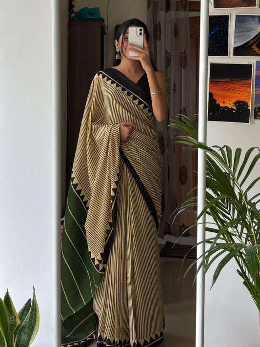 ANAYA -  Cotton Handblock Printed Saree