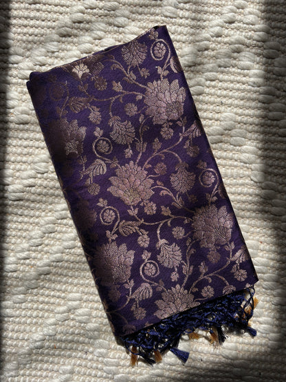 TANVI - Floral Raw Silk Saree