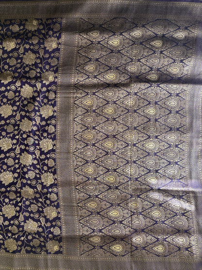 TANVI - Floral Raw Silk Saree