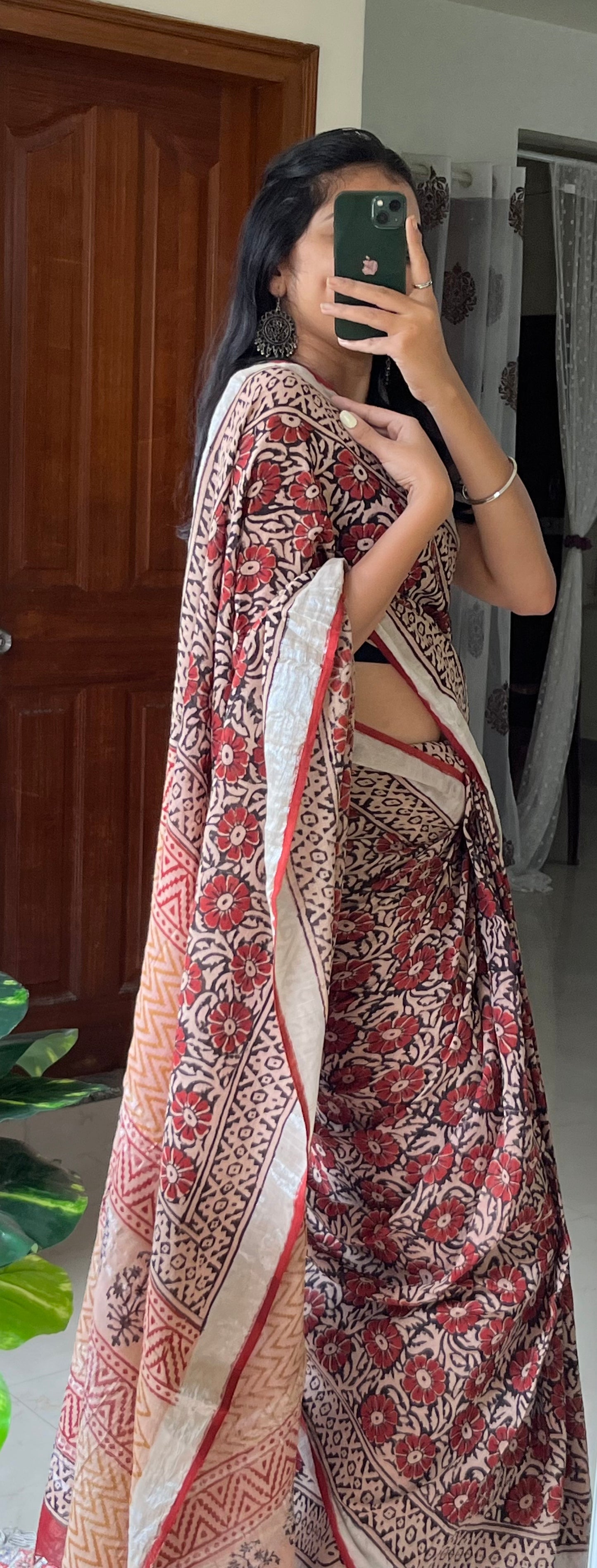 TARINI - Hand Block Print Linen Saree