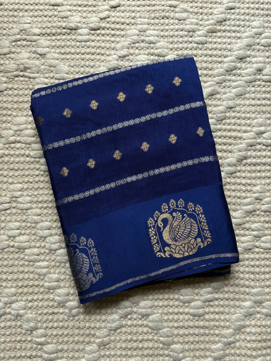 HAMSIKA-  (Blue) Pure Mysore Viscose Saree