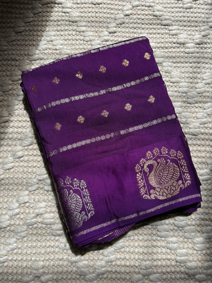 HAMSIKA- (Purple) Pure Mysore Viscose Saree