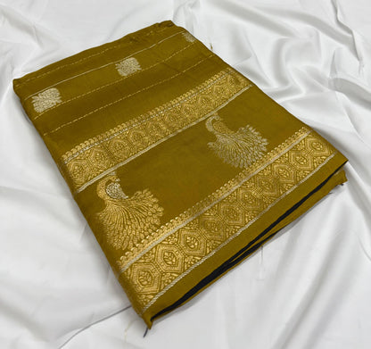 MAYURI - (Green) Pure Mysore Viscose Saree
