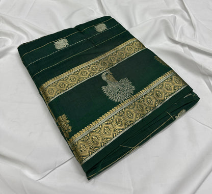 MAYURI - (Dark Green) Pure Mysore Viscose Saree