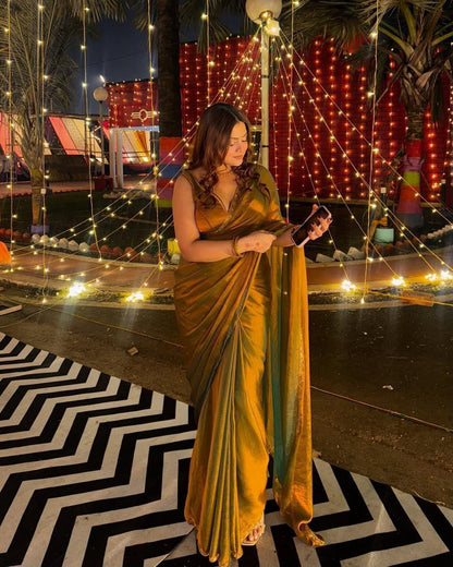 SAANJH - Crunchy Organza Designer Saree