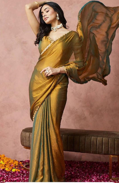 SAANJH - Crunchy Organza Designer Saree