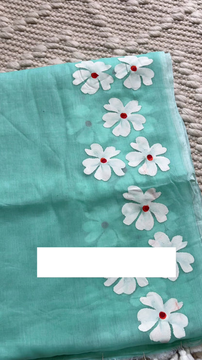 AVNI -Handpainted Pure Mul Cotton Saree (B)