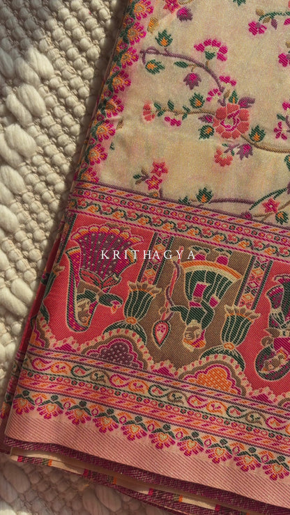 DEVANSHI - Pure Hand Weaving Kalamkari Saree